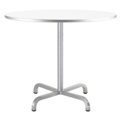 Emeco 20-06 Large Round Cafe Table with White Laminate Top by Norman Foster