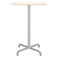 Emeco 20-06 Large Square Bar Table in Wood with Aluminium Frame by Norman Foster