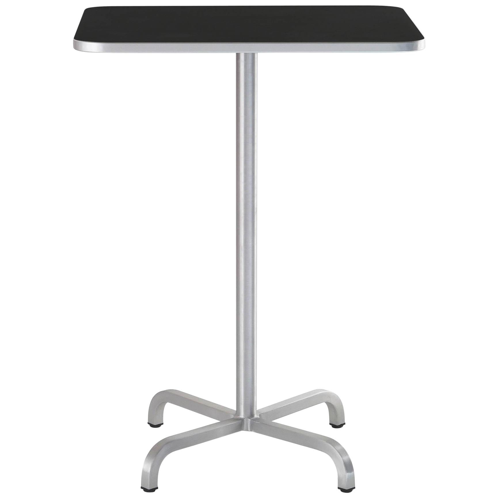 Emeco 20-06 Large Square Bar Table with Black Laminate Top by Norman Foster For Sale