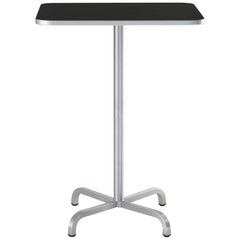 Emeco 20-06 Large Square Bar Table with Black Laminate Top by Norman Foster