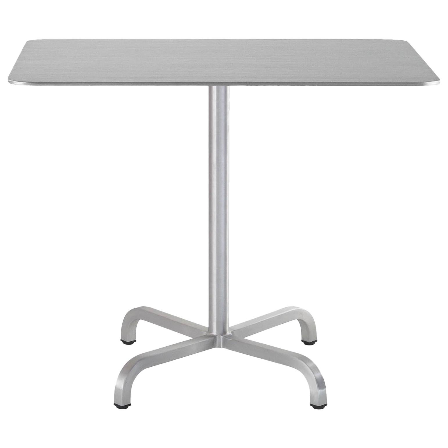 Emeco 20-06 Large Square Café Table in Brushed Aluminum by Norman Foster For Sale