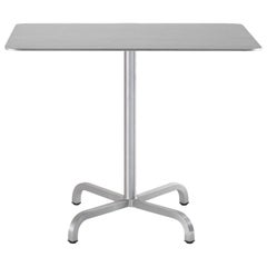 Emeco 20-06 Large Square Café Table in Brushed Aluminum by Norman Foster