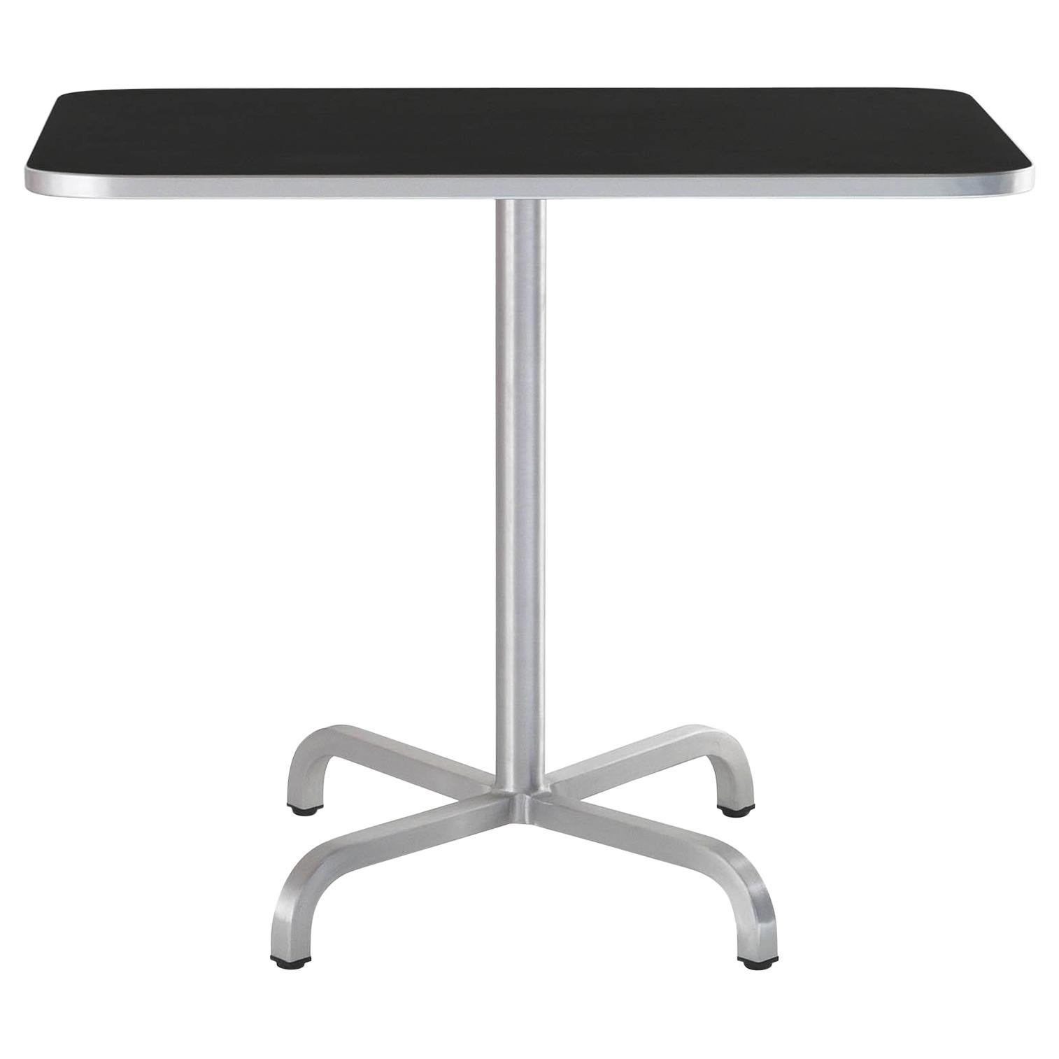 Emeco 20-06 Large Square Café Table with Black Laminate Top by Norman Foster For Sale