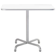 Emeco 20-06 Large Square Café Table with White Laminate Top by Norman Foster 