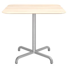 Emeco 20-06 Large Square Wood Cafe Table with Aluminium Frame by Norman Foster