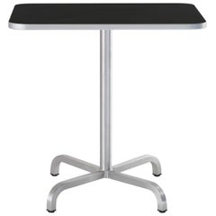 Emeco 20-06 Medium Square Café Table with Black Laminate Top by Norman Foster