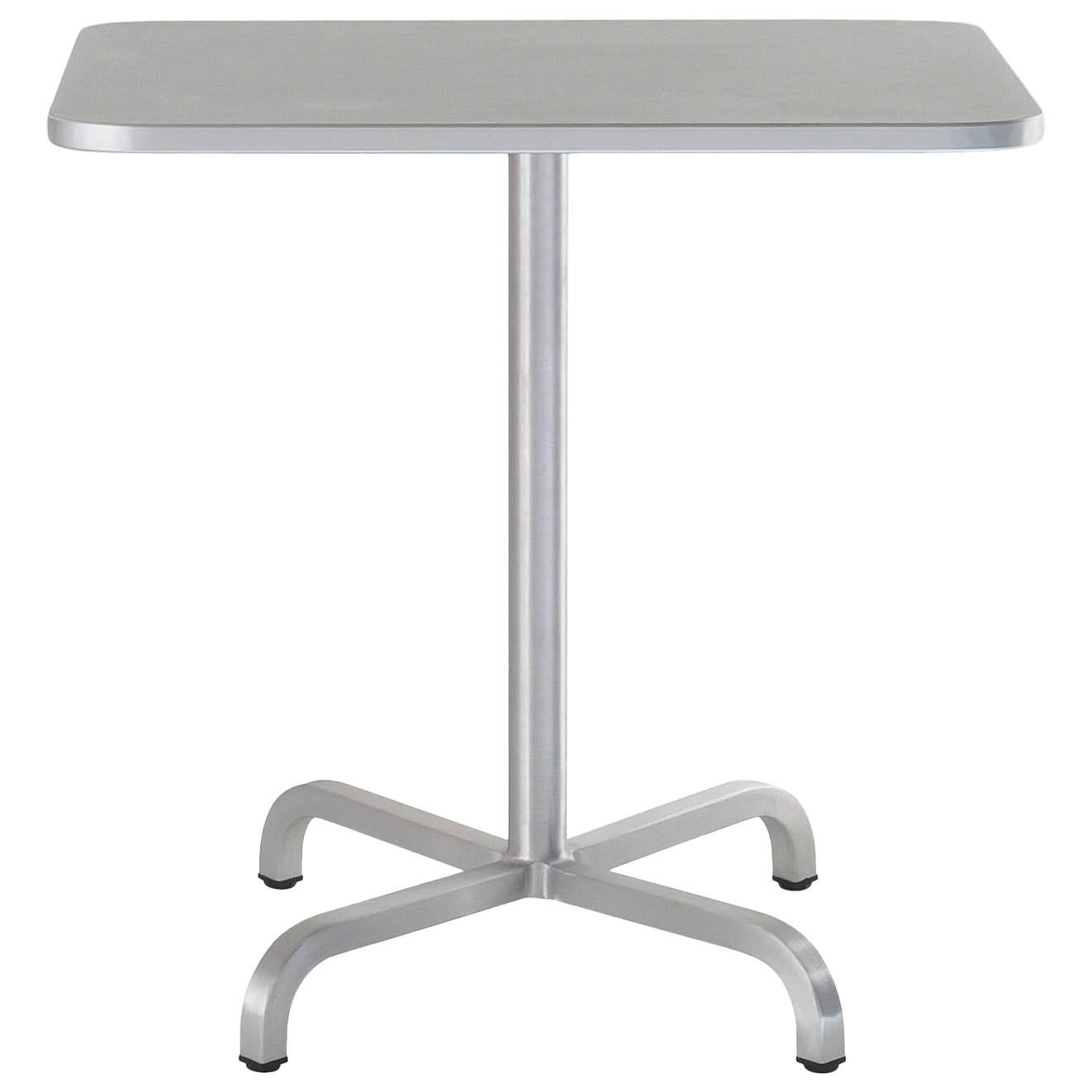Emeco 20-06 Medium Square Café Table with Gray Laminate Top by Norman Foster For Sale