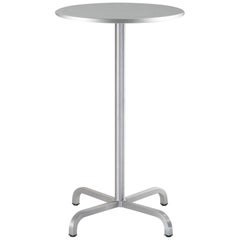 Emeco 20-06 Small Round Bar Table with Gray Laminate Top by Norman Foster
