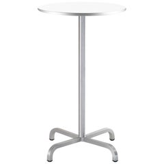 Emeco 20-06 Small Round Bar Table with White Laminate Top by Norman Foster