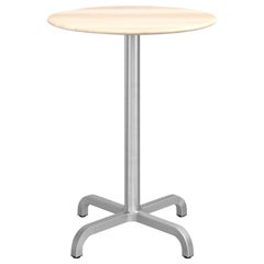 Emeco 20-06 Small Round Cafe Table in Wood with Aluminium Frame by Norman Foster