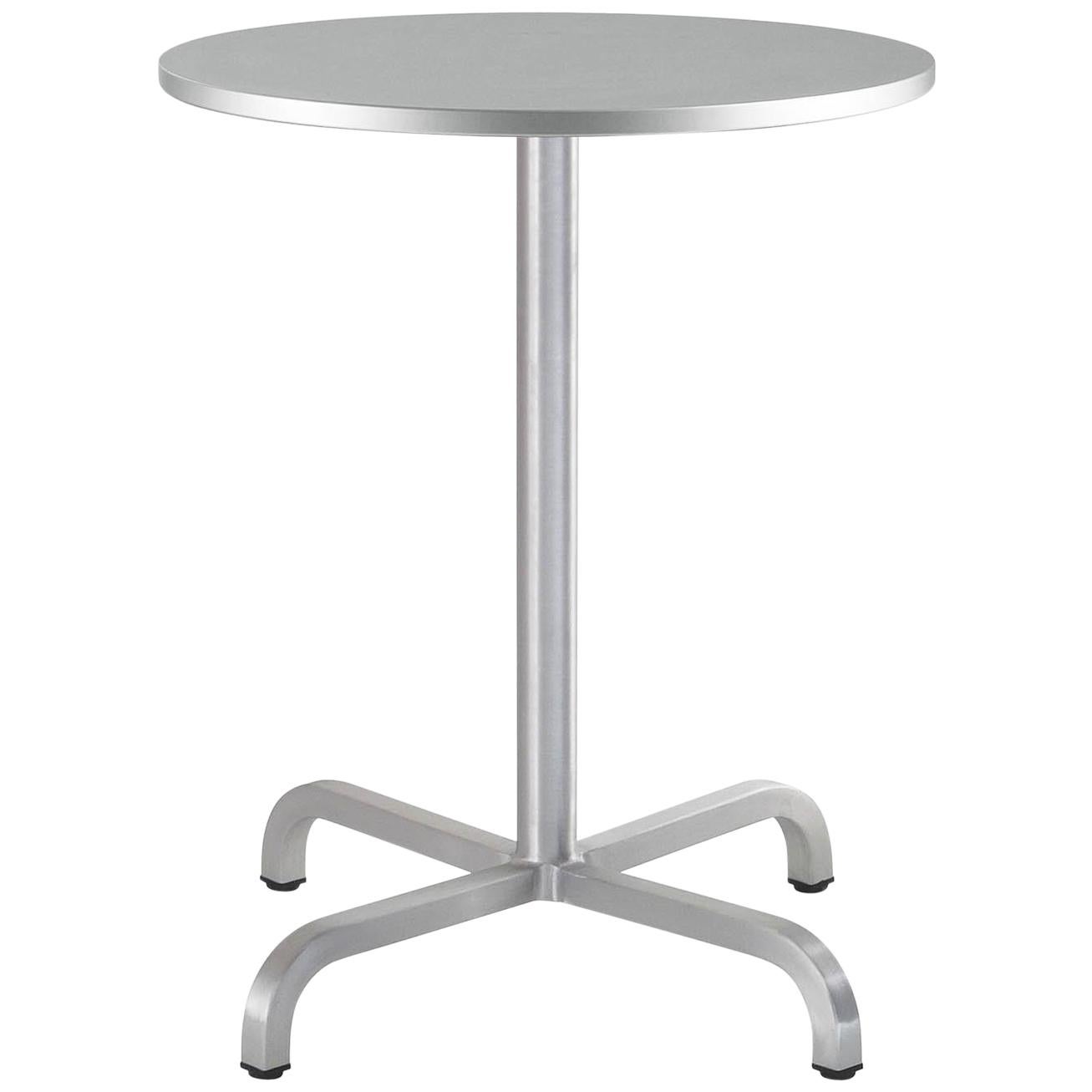 Emeco 20-06 Small Round Café Table with Gray Laminate Top by Norman Foster