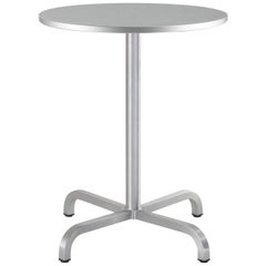 Emeco 20-06 Small Round Café Table with Gray Laminate Top by Norman Foster