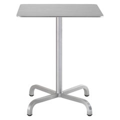 Emeco 20-06 Small Square Café Table in Brushed Aluminum by Norman Foster