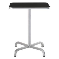 Emeco 20-06 Small Square Café Table with Black Laminate Top by Norman Foster