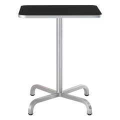 Emeco 20-06 Small Square Café Table with Black Laminate Top by Norman Foster