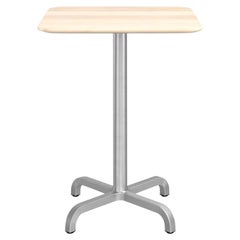 Emeco 20-06 Small Square Wood Cafe Table with Aluminium Frame by Norman Foster