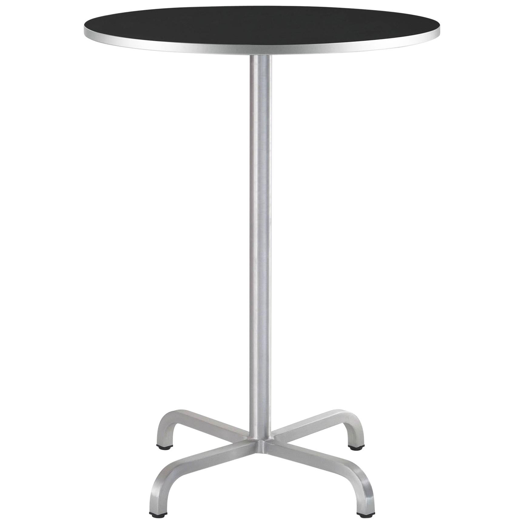 Emeco 20-06 Large Round Bar Table w/ Black Laminate Top by Norman Foster  For Sale