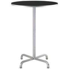 Emeco 20-06 Large Round Bar Table w/ Black Laminate Top by Norman Foster 