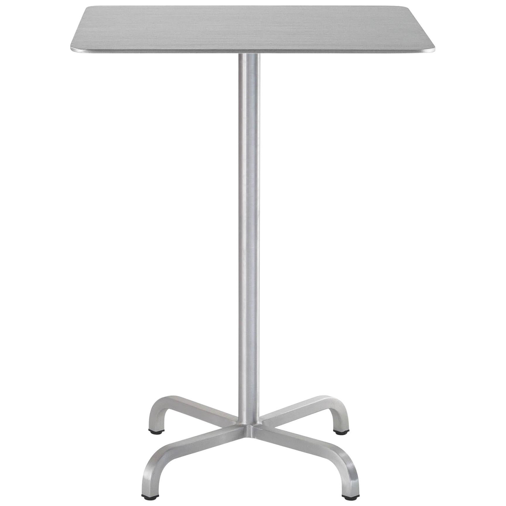Grande table de bar carrée Emeco 20-06 en aluminium brossé de Norman Foster 
