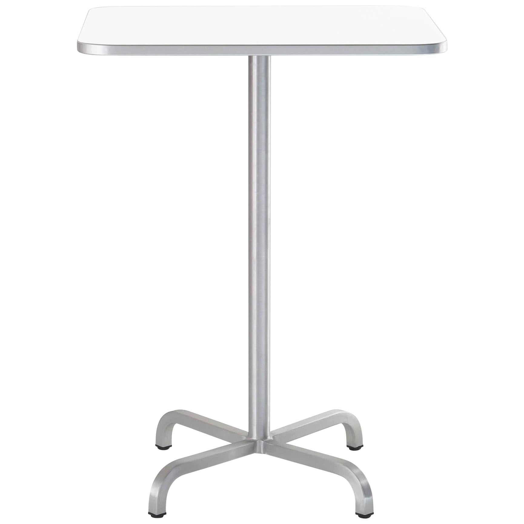 Emeco 20-06 Large Square Bar Table w/ White Laminate Top by Norman Foster  For Sale