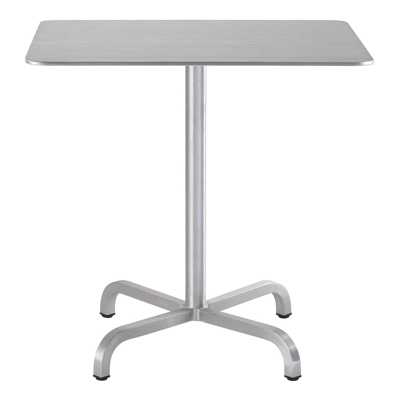Emeco 20-06 Medium Square Café Table in Brushed Aluminum by Norman Foster  For Sale
