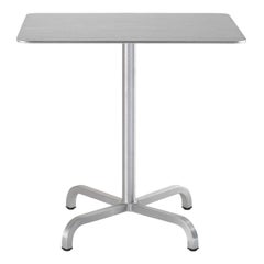Emeco 20-06 Medium Square Café Table in Brushed Aluminum by Norman Foster 