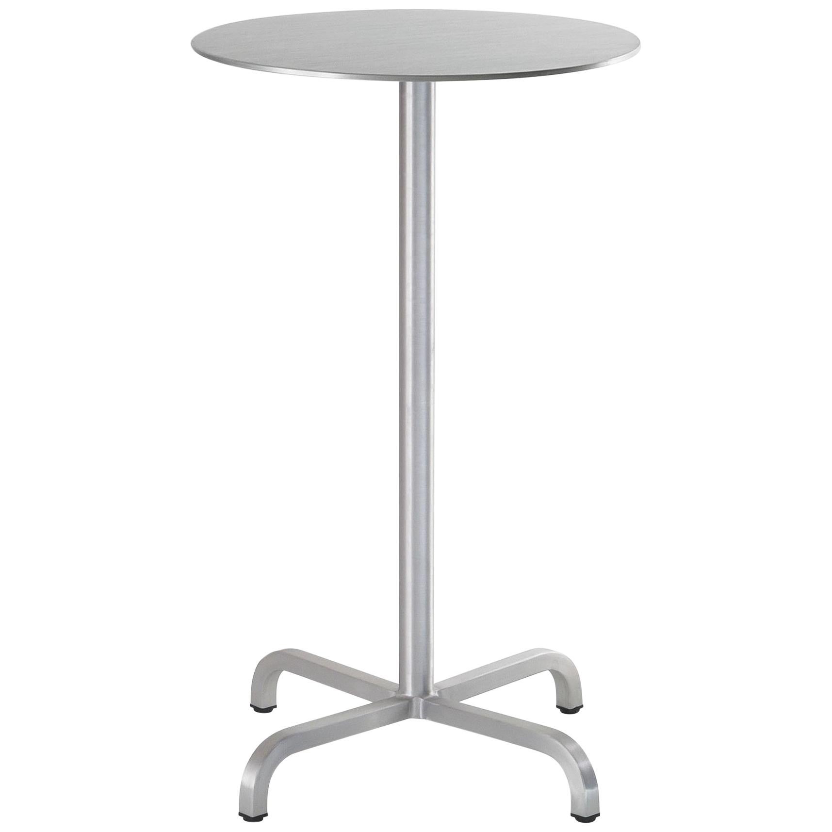 Emeco 20-06 Small Round Bar Table in Brushed Aluminum by Norman Foster  For Sale