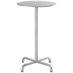 Emeco 20-06 Small Round Bar Table in Brushed Aluminum by Norman Foster