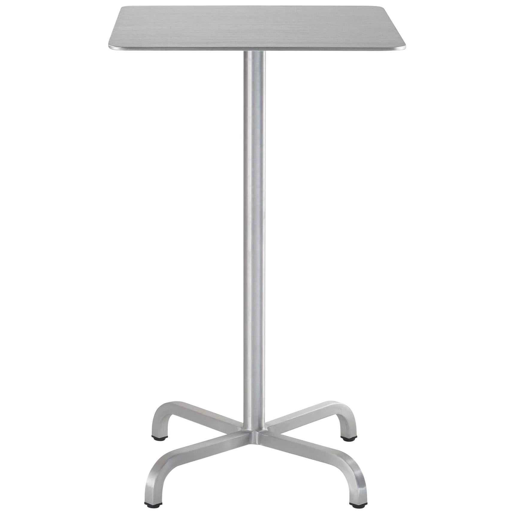 Emeco 20-06 Small Square Bar Table in Brushed Aluminum by Norman Foster  For Sale