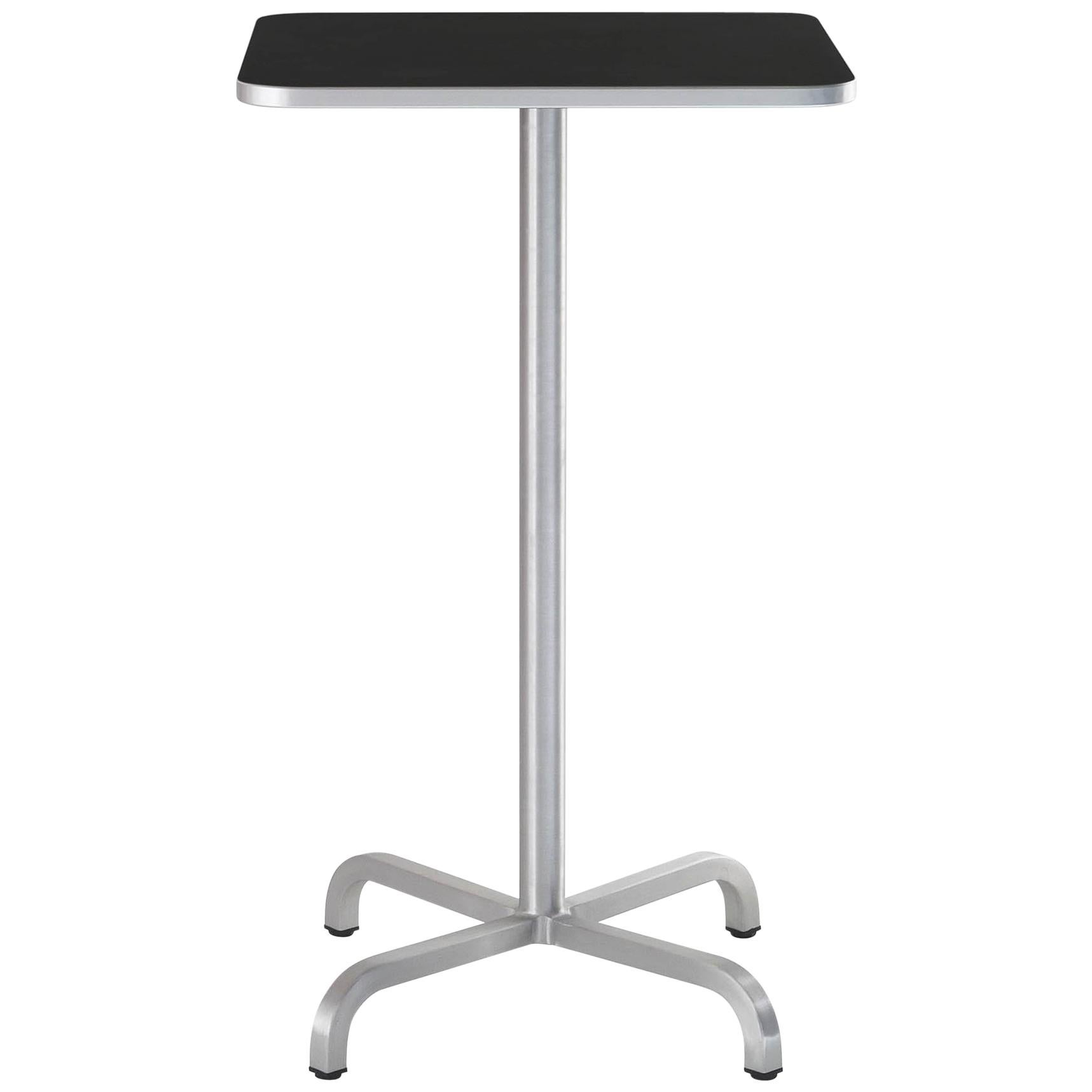 Emeco 20-06 Small Square Bar Table w/ Black Laminate Top by Norman Foster  For Sale