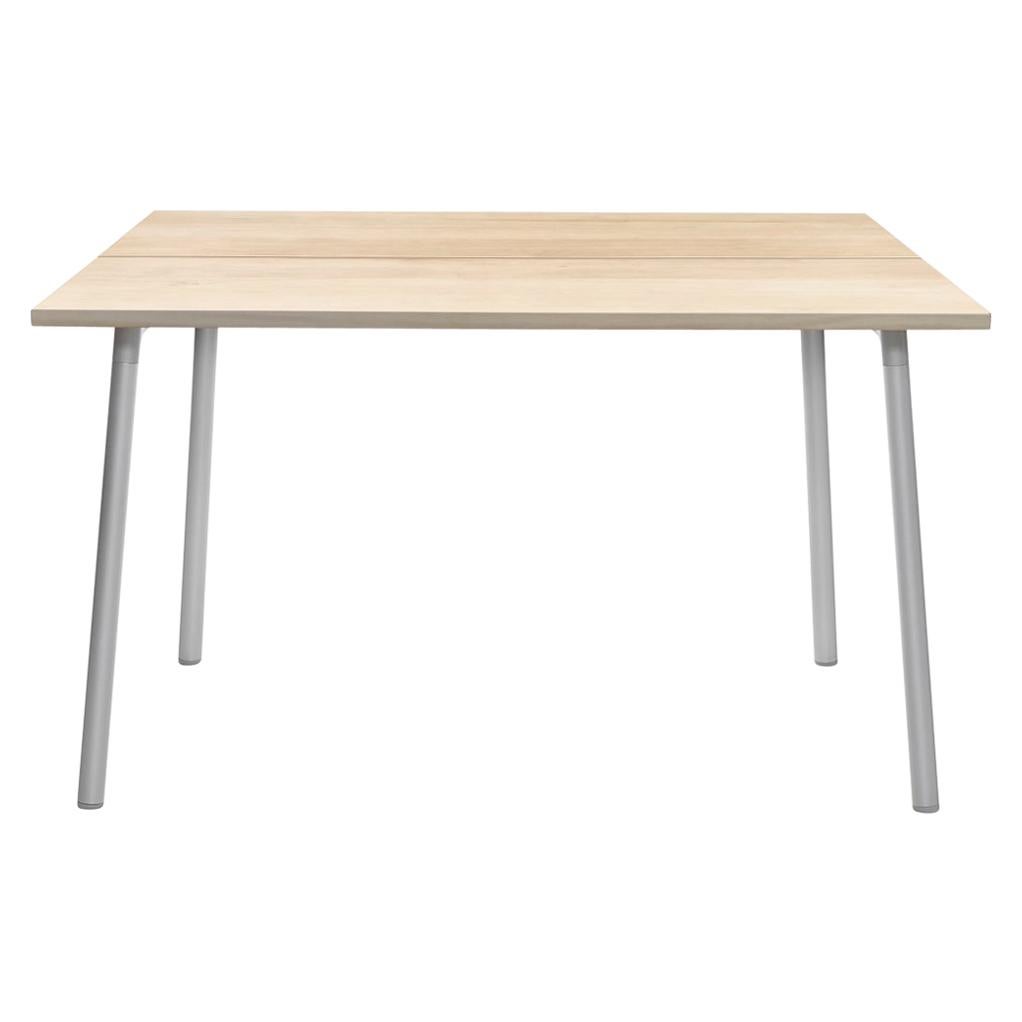 Emeco Run 48" Table with Aluminum Frame & Wood Top by Sam Hecht and Kim Colin For Sale