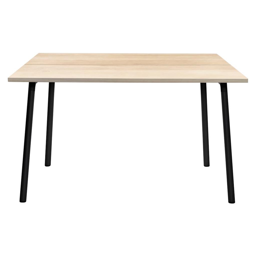 Emeco Run 48" Table with Black Frame & Wood Top by Sam Hecht and Kim Colin For Sale