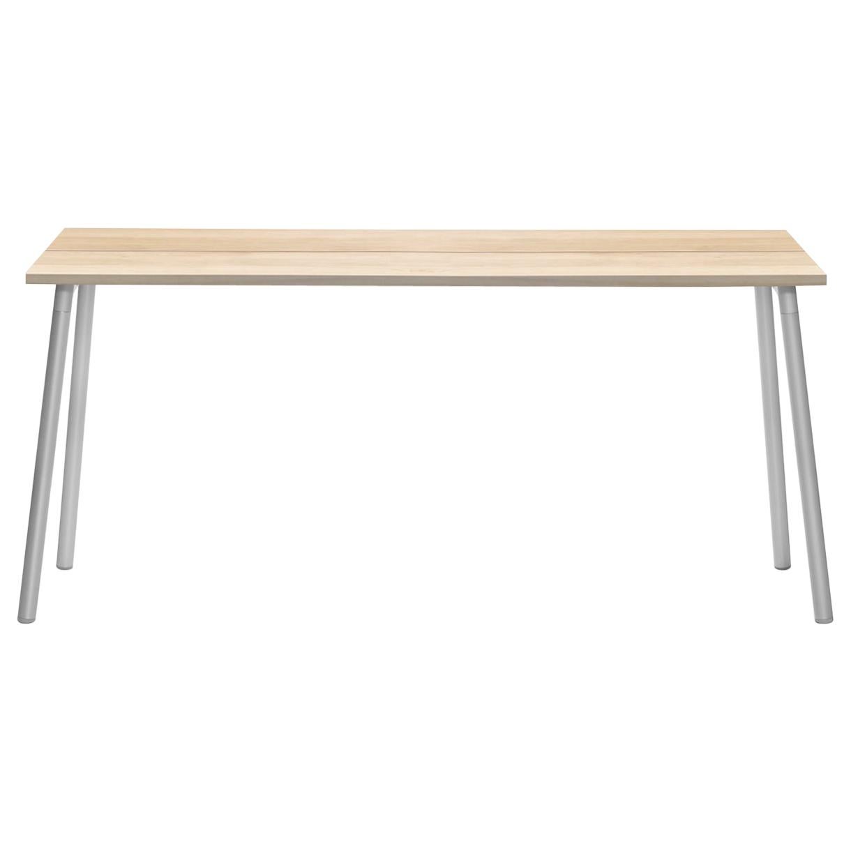 Emeco Run 62" Side Table Aluminum Frame & Wood Top by Sam Hecht and Kim Colin For Sale