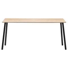 Emeco Run 62" Side Table with Black Frame & Wood Top by Sam Hecht and Kim Colin