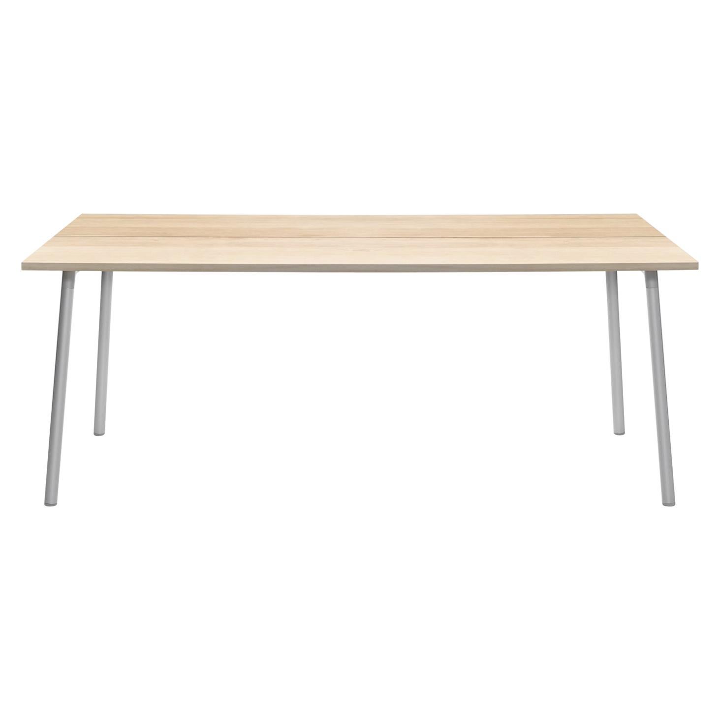Emeco Run 72" Table with Aluminum Frame & Wood Top by Sam Hecht and Kim Colin