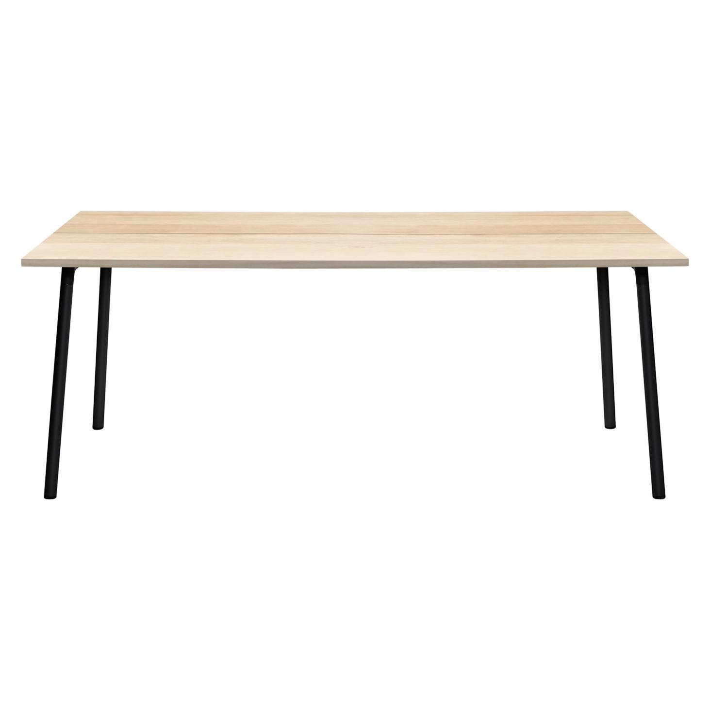 Emeco Run 72" Table with Black Frame & Wood Top by Sam Hecht and Kim Colin For Sale