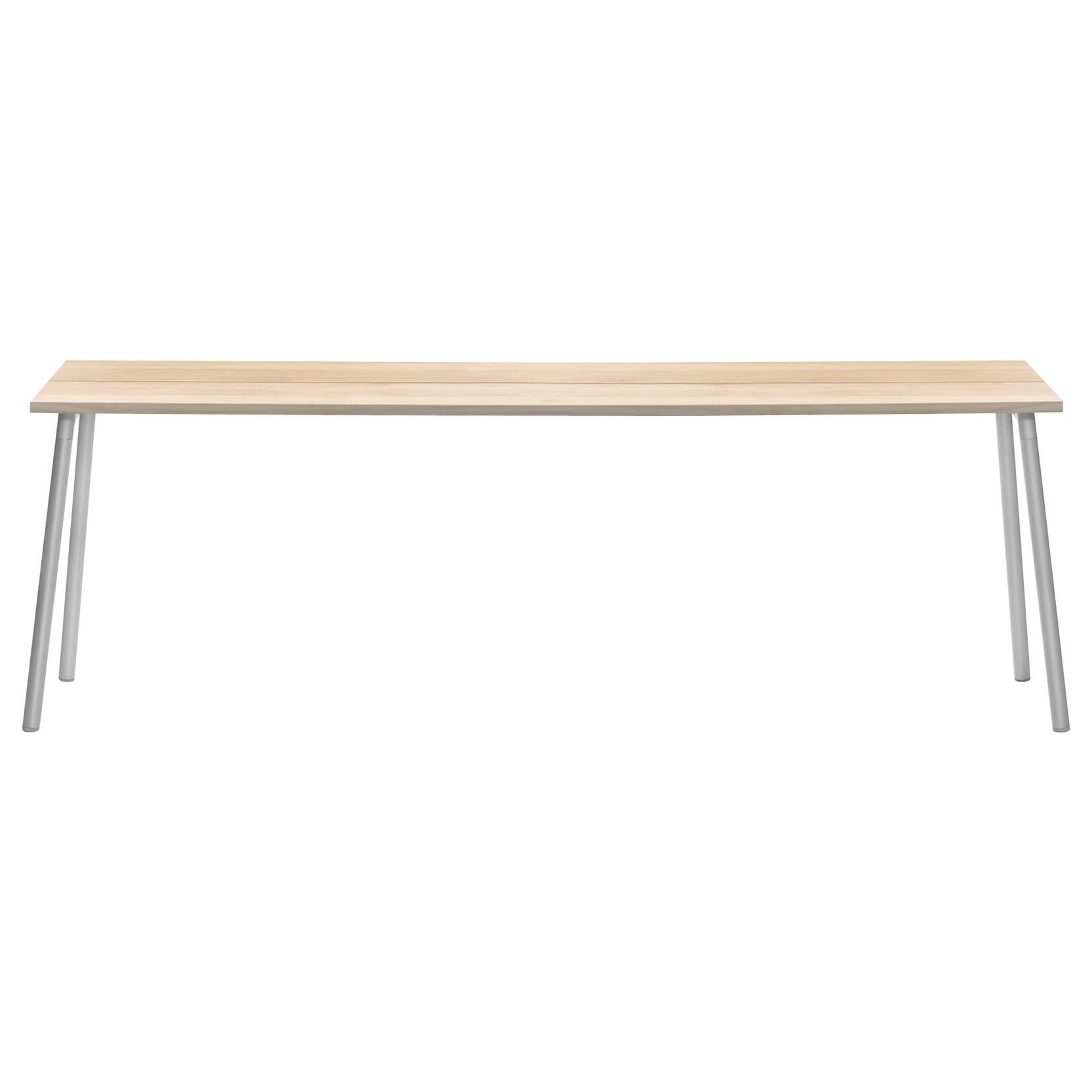 Emeco Run 86" Side Table Aluminum Frame & Wood Top by Sam Hecht and Kim Colin