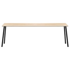 Emeco Run 86" Side Table with Black Frame & Wood Top by Sam Hecht and Kim Colin