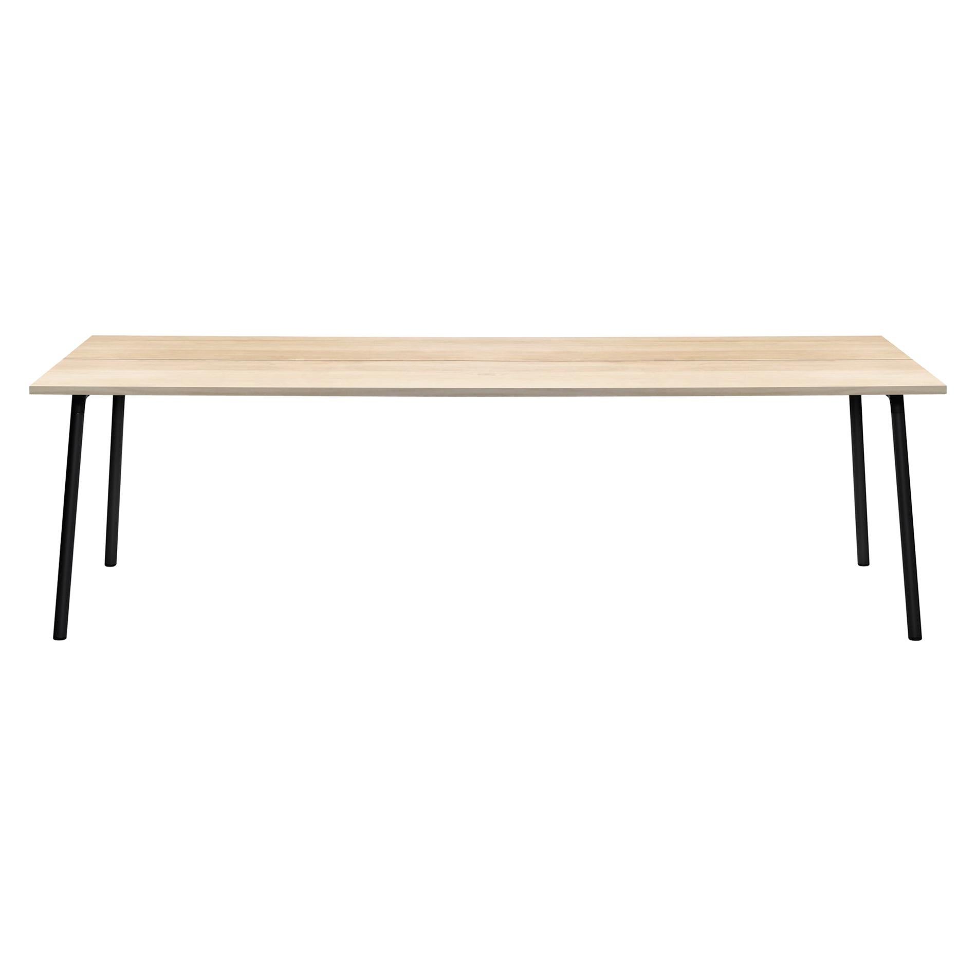 Emeco Run 96" Table with Black Frame & Wood Top by Sam Hecht and Kim Colin