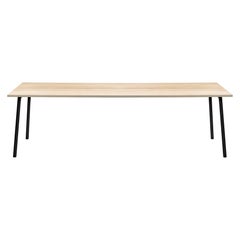 Emeco Run 96" Table with Black Frame & Wood Top by Sam Hecht and Kim Colin