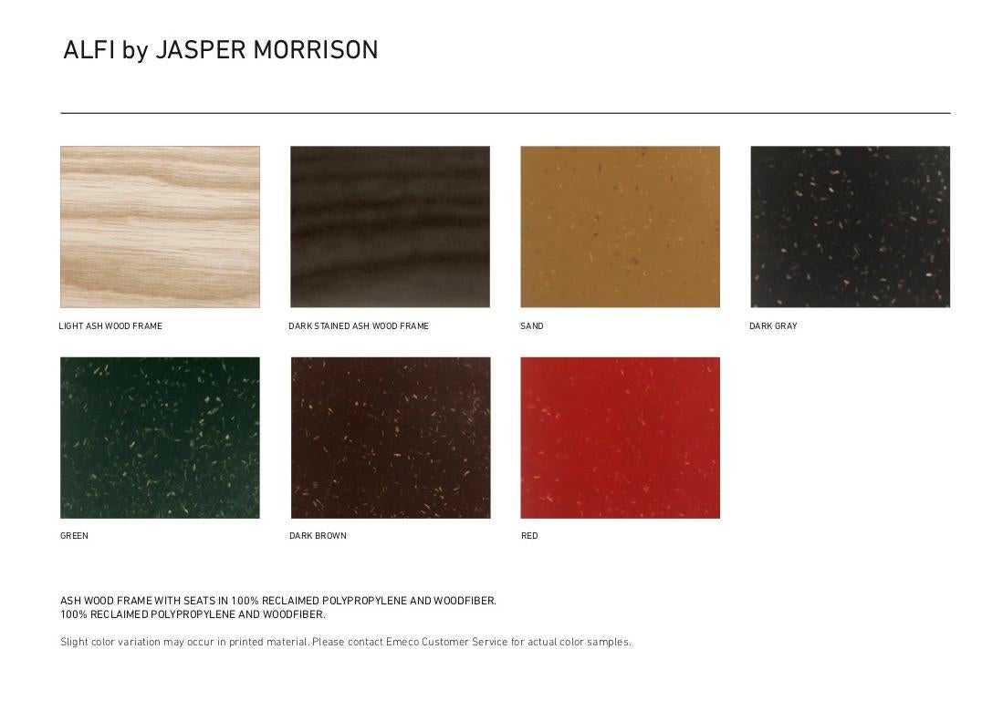 Emeco Alfi Stuhl in Grün und Esche mit hoher Rückenlehne von Jasper Morrison 1