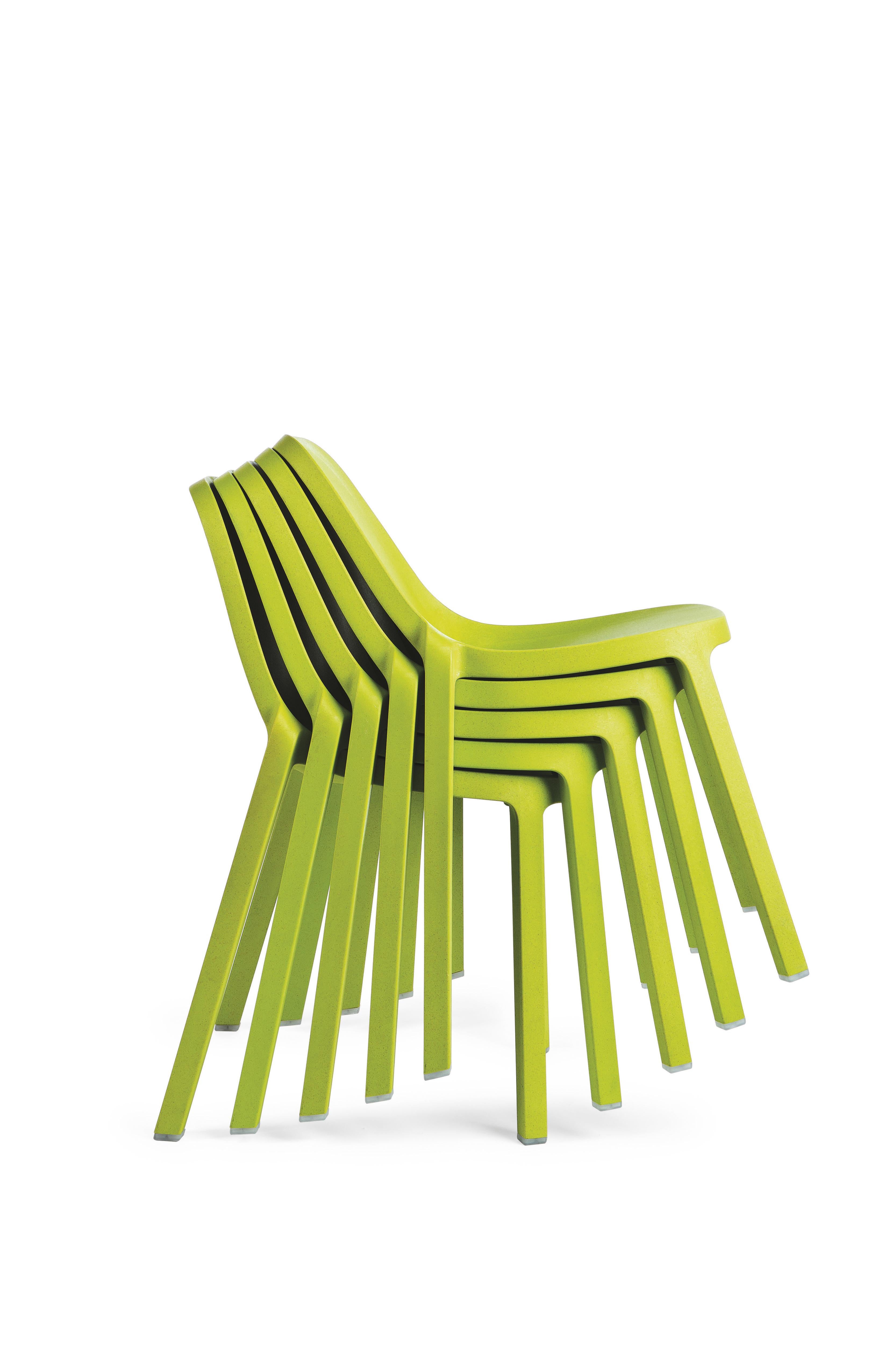 American Emeco Broom Stacking Chair in Green by Philippe Starck For Sale