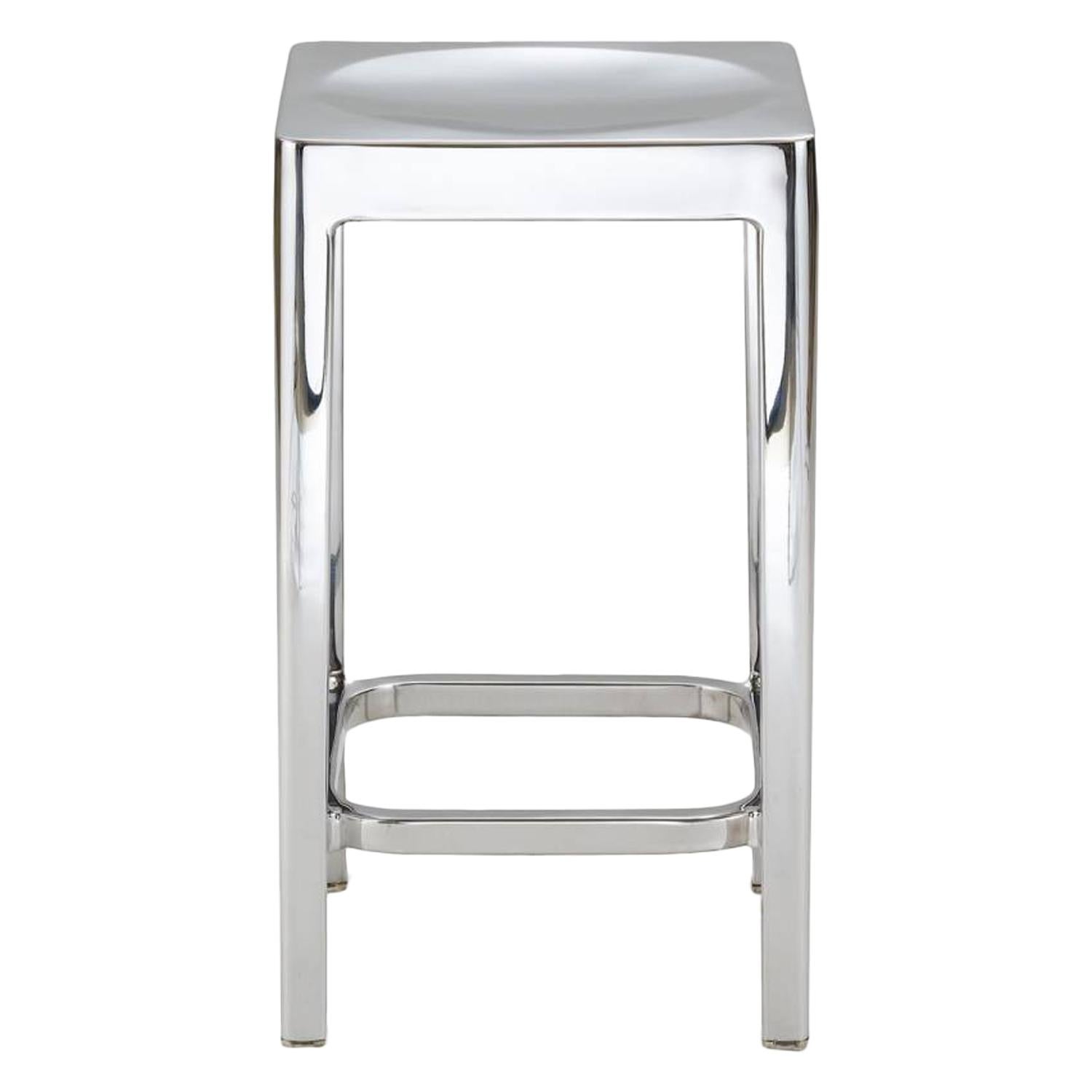 Emeco Counter Stool in Polished Aluminum by Philippe Starck