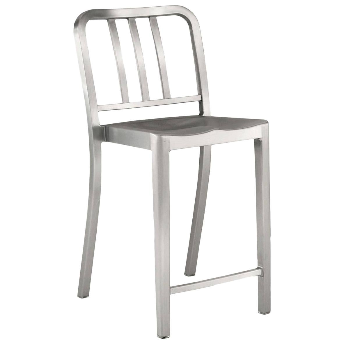 Emeco Heritage Counter Stool in Brushed Aluminum by Philippe Starck