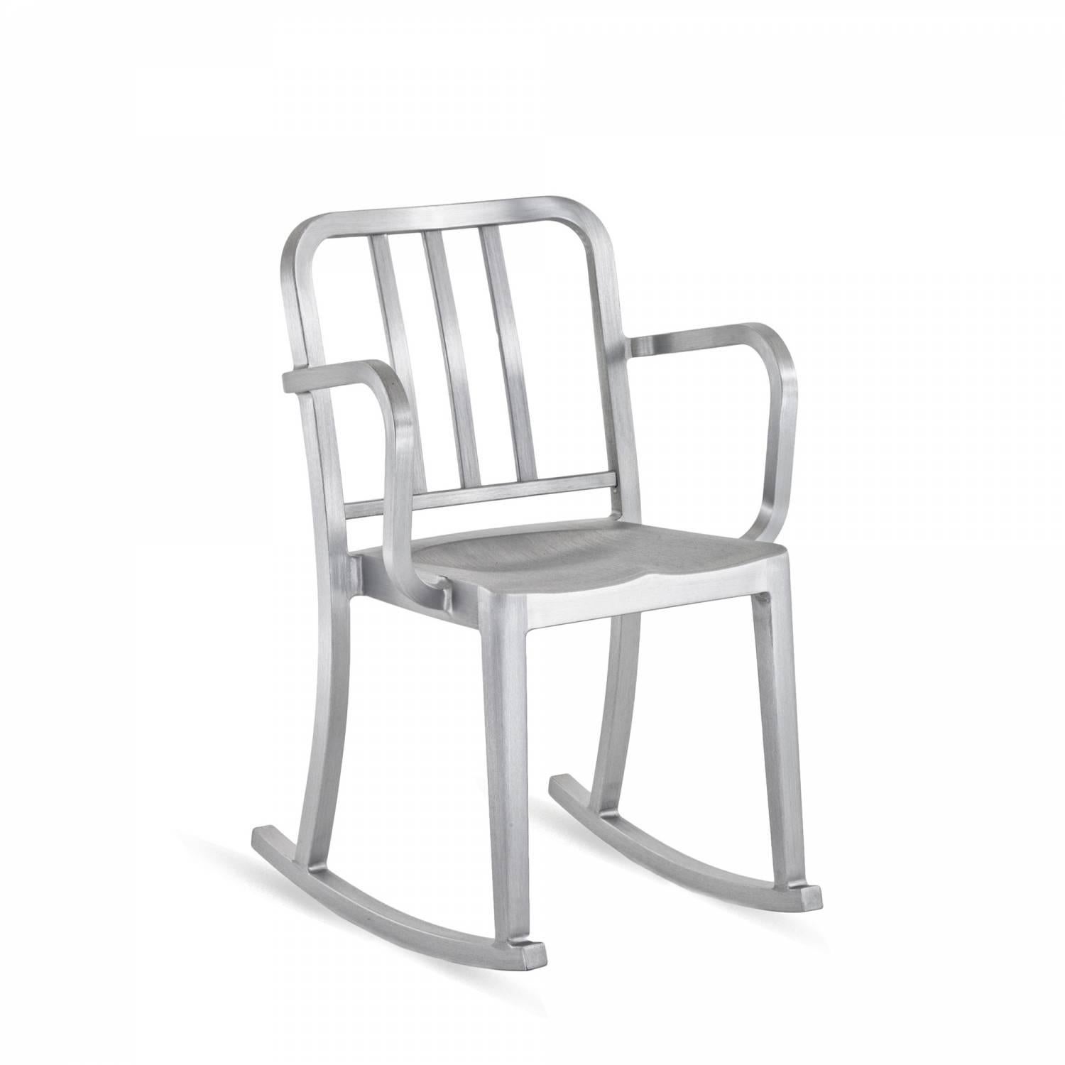 Heritage is a stacking chair designed by Philippe Starck, inspired by the original 1006 Navy. The rocking version was designed for the world famous Bon restaurant in Paris. Intended as a “sit up” chair for working and dining, it’s a symbol of
