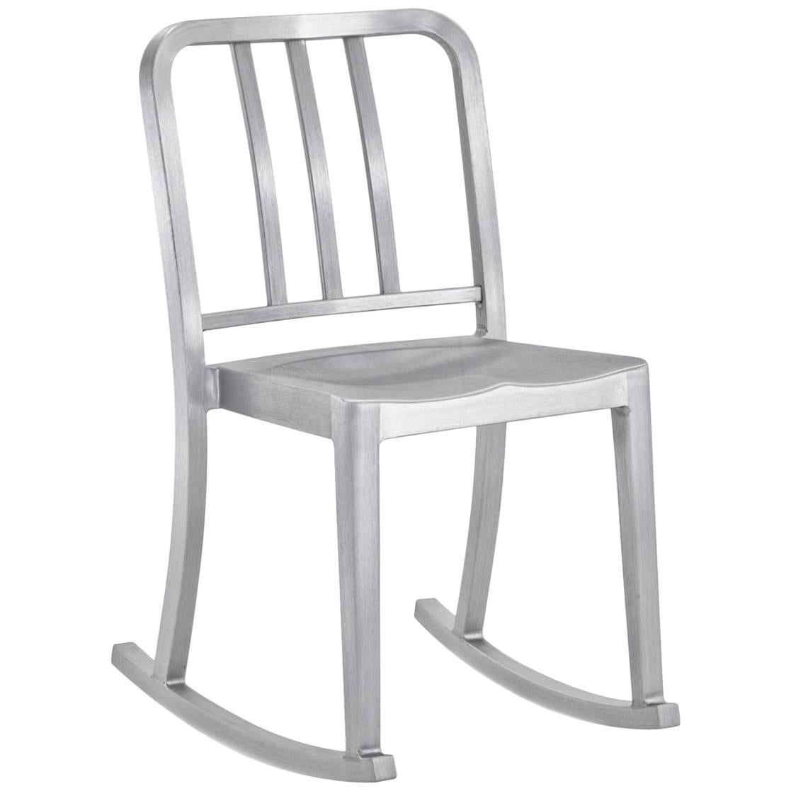 Chaise à bascule Emeco Heritage en aluminium brossé de Philippe Starck