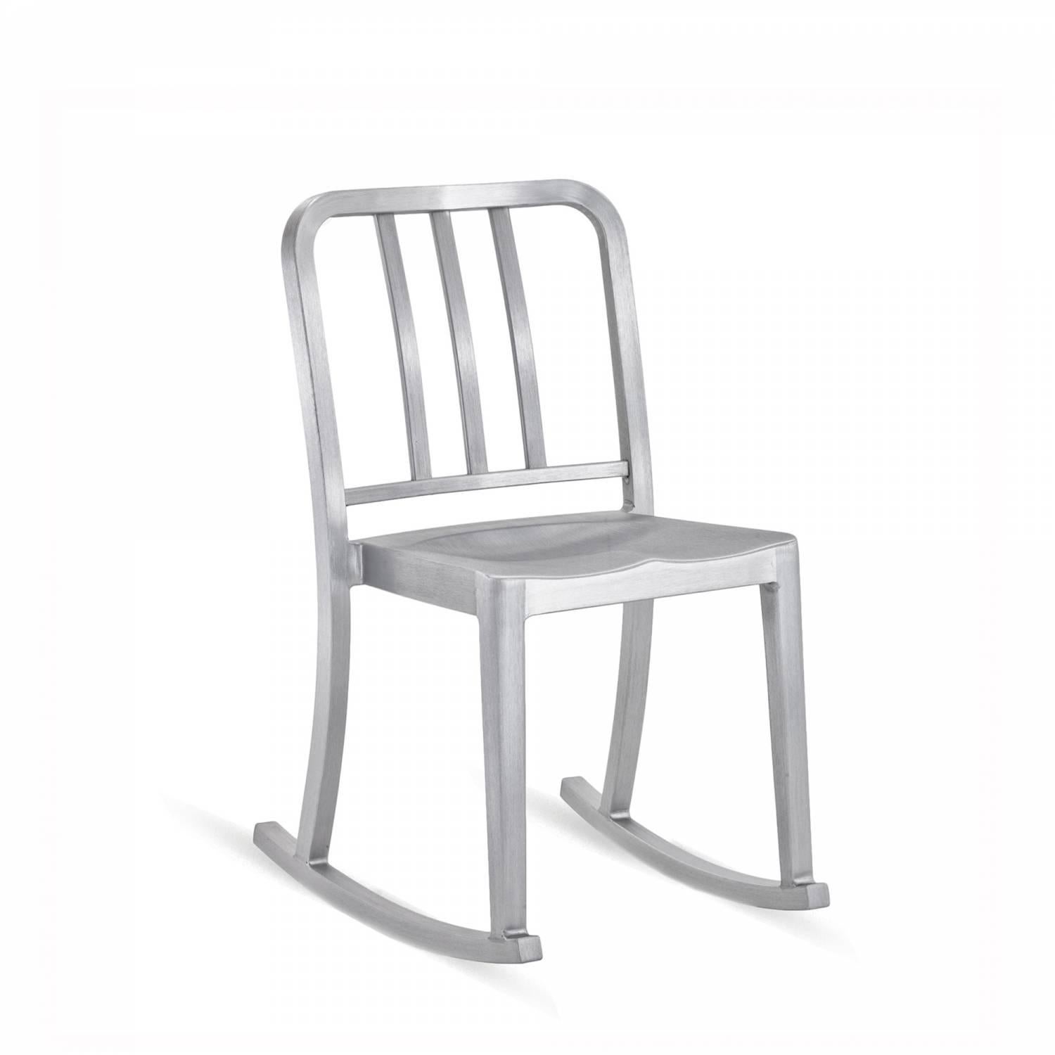 Heritage is a stacking chair designed by Philippe Starck, inspired by the original 1006 Navy.The rocking version was designed for the world famous Bon restaurant in Paris. Intended as a “sit up” chair for working and dining, it’s a symbol of Emeco’s