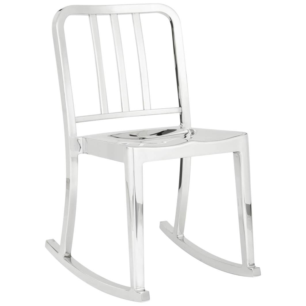 Chaise à bascule Emeco Heritage en aluminium poli de Philippe Starck
