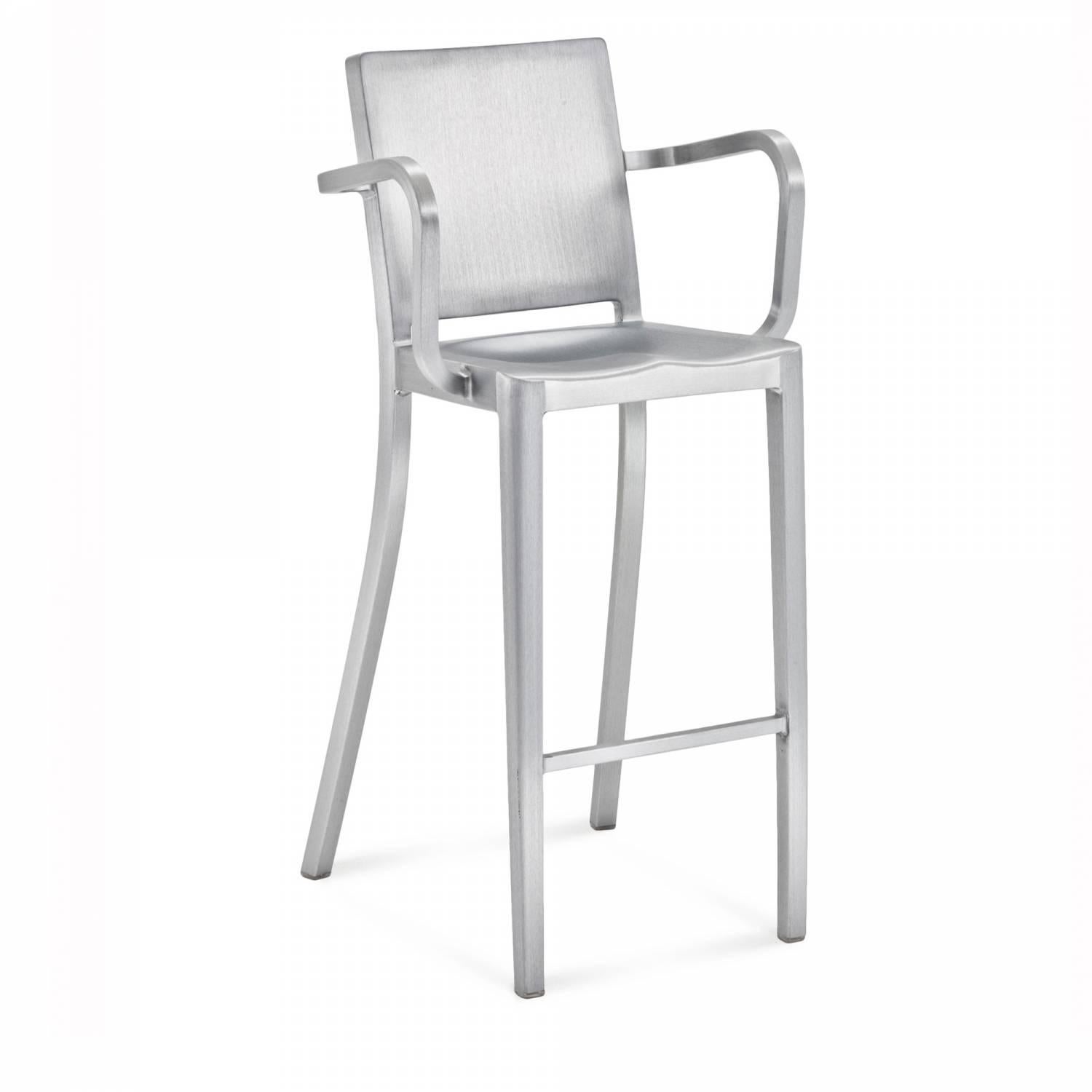 The Hudson, designed for the Hudson hotel in NYC, is Emeco and Starck’s first collaboration. Starck described the chair as “washing the details from the Navy Chair”. It takes an additional 8 hours to polish each Hudson chair. Hudson is in MoMa’s