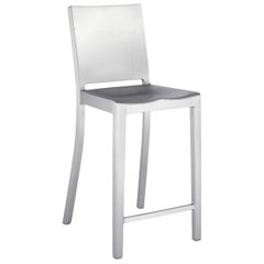 Emeco Hudson Counter Stool in Brushed Aluminum by Philippe Starck